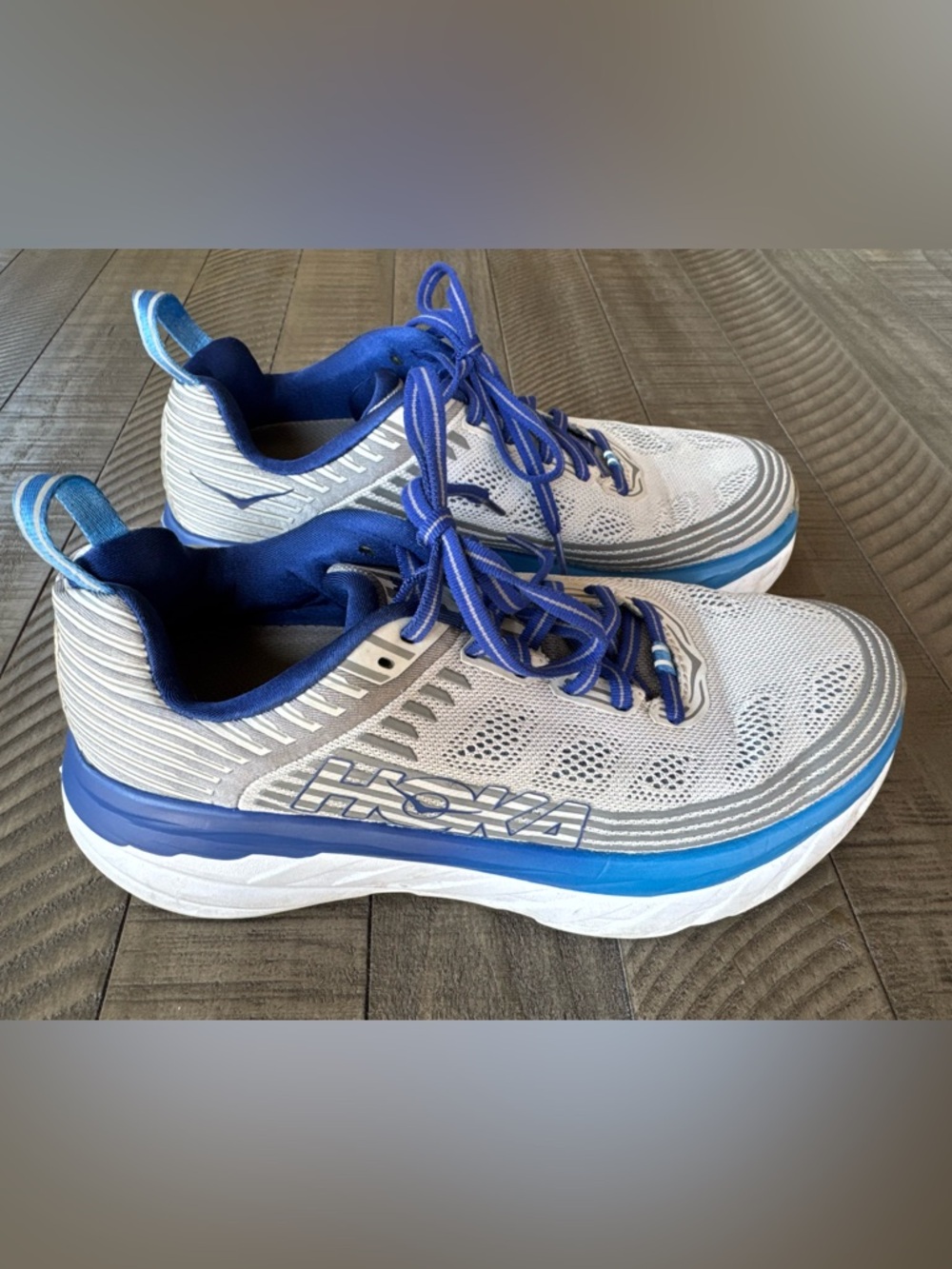 Hoka One One Bondi 6 Vapor Blue/Frost Grey Running Shoes Men’s Size 7 - Picture 9 of 14